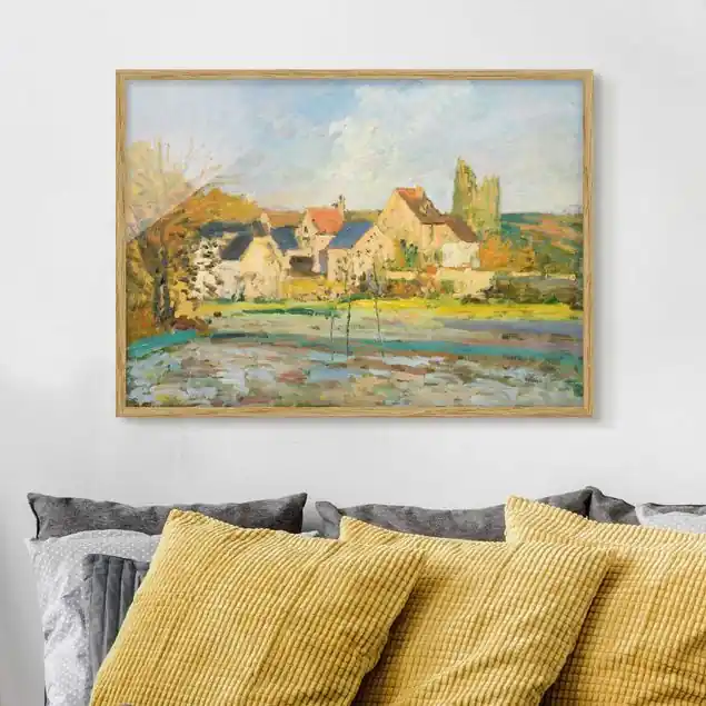 Sichere Zahlung Camille Pissarro - Landschaft bei Pontoise Bild mit Rahmen - Querformat