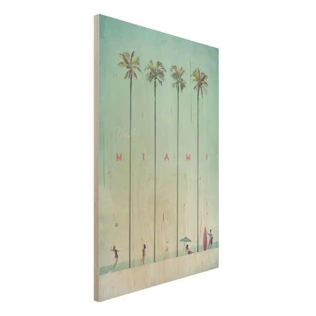 Reiseposter - Miami Holzbild - Hochformat 2:3 Kostenloser Versand