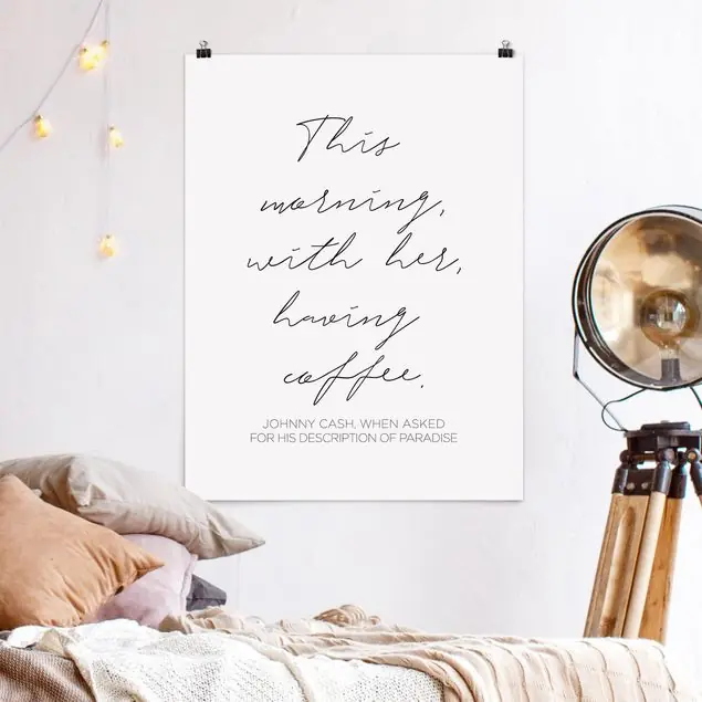 Wochenendangebot This morning with her having coffee Poster - Hochformat