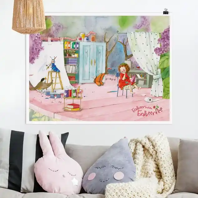 Erdbeerinchen Erdbeerfee - Bastelstunde                               Poster - Querformat Neue Ware