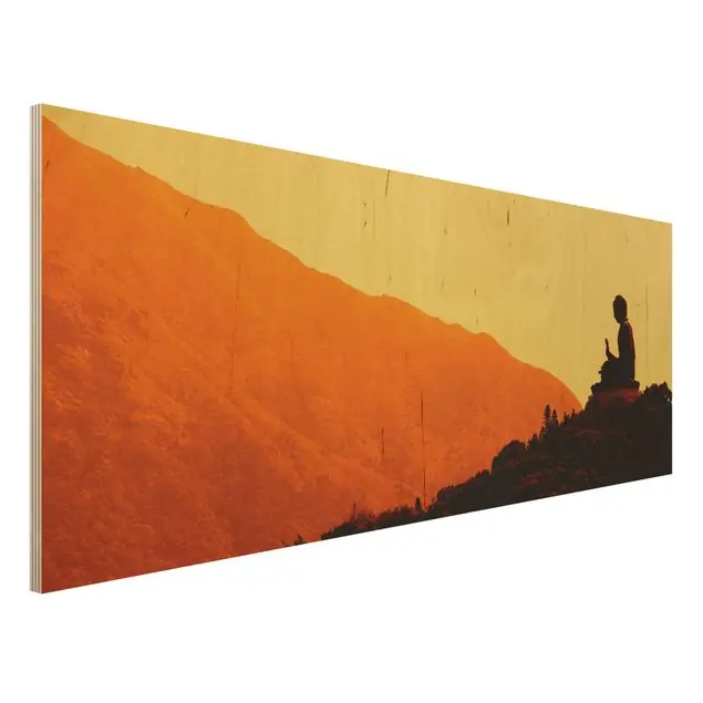 Zertifiziert Resting Buddha                               Holzbild - Panorama