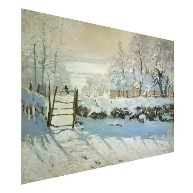 Garantierte Lieferung Claude Monet - Die Elster                               Alu-Dibond Bild - Querformat 3:2