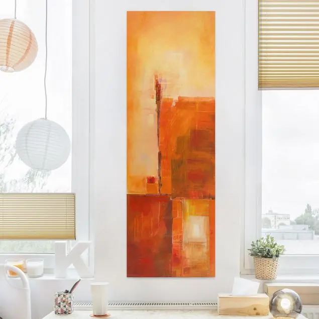 Abstrakt Orange Braun                               Leinwandbild – Canvas Kostenloser Versand
