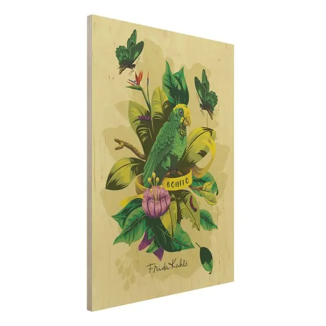 Abverkauf Frida Kahlo - Bonito Holzbild - Hochformat 3:4