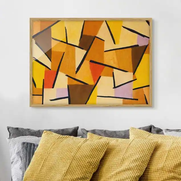 Zertifiziert Paul Klee - Harmonisierter Kampf                               Bild mit Rahmen - Querformat