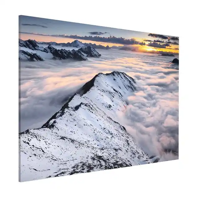 Aktuell Blick über Wolken und Berge                               Magnettafel - Querformat 4:3