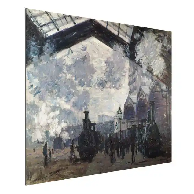 Aktuell Claude Monet - Gare Saint Lazare                               Alu-Dibond Bild - Querformat 4:3