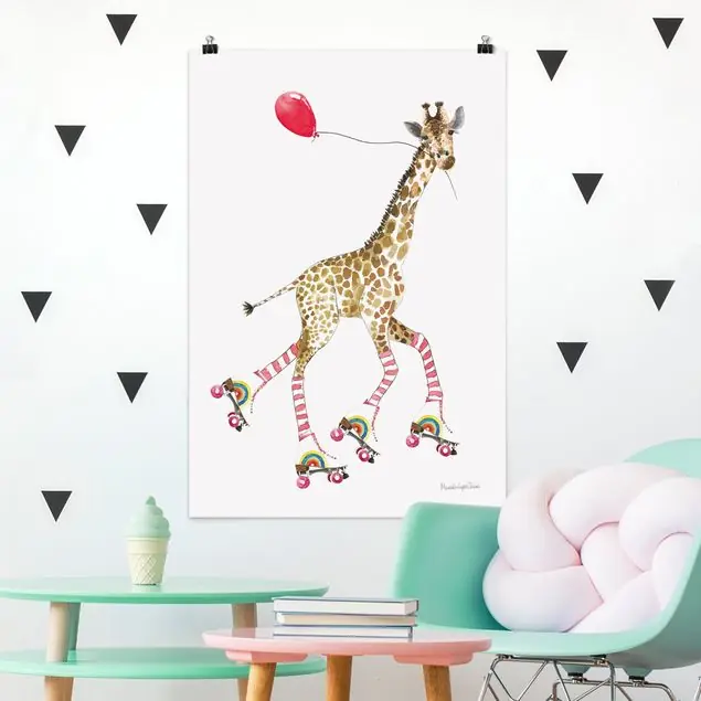 Abverkauf Giraffe auf Freudenfahrt Poster