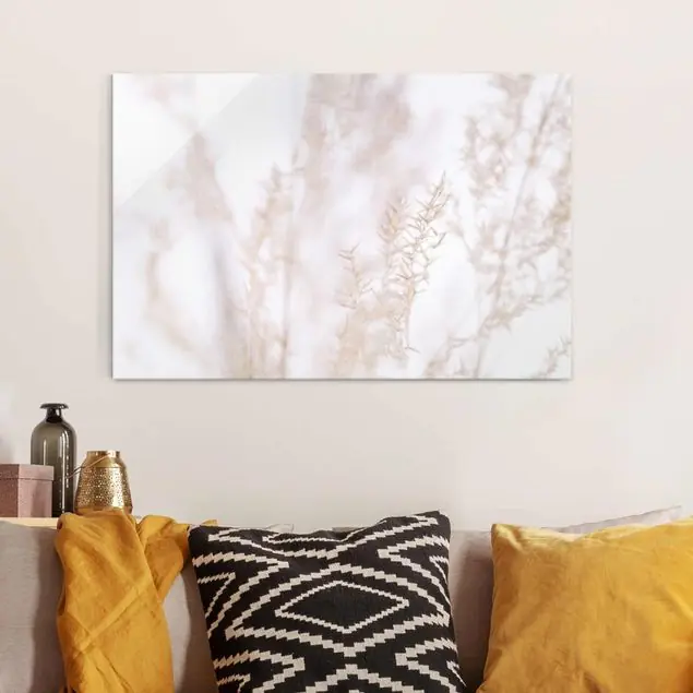 Zartes Wiesengras Close Up                               Glasbild Saisonangebot