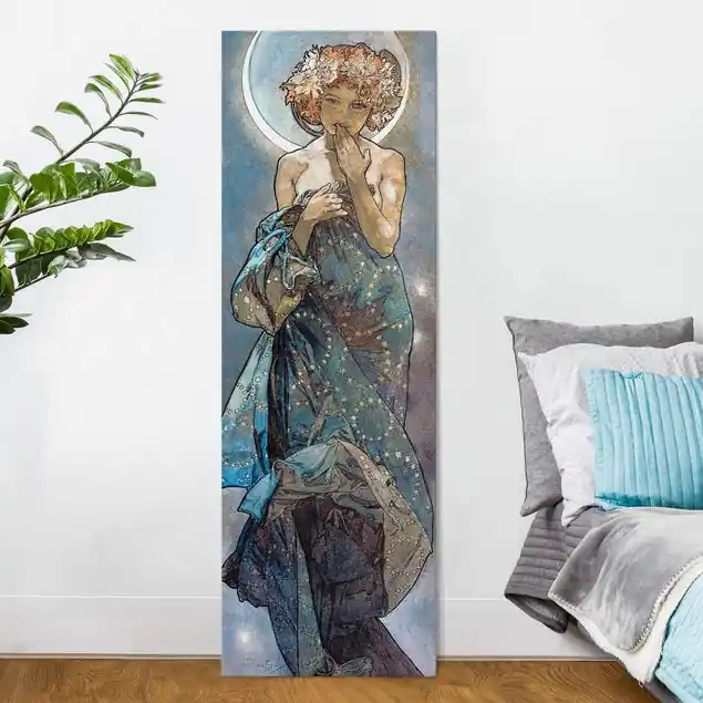 Alfons Mucha - Sterne - Der Mond                               Leinwandbild – Canvas Gratis Versand