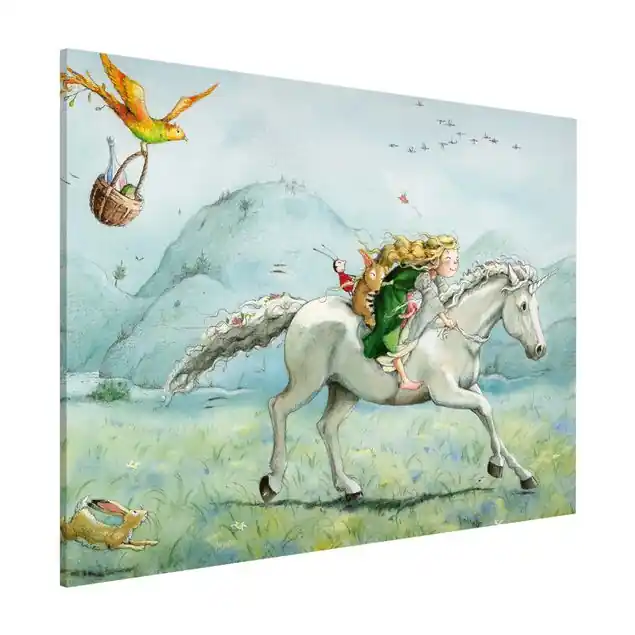 Lilia - Auf dem Einhorn                               Magnettafel - Querformat 4:3 Bestseller