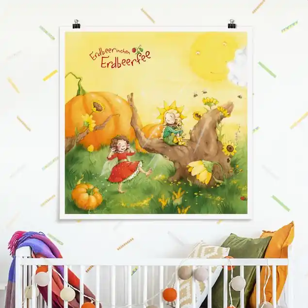 Markenware Erdbeerinchen Erdbeerfee - Ein sonniger Tag                               Poster - Quadrat
