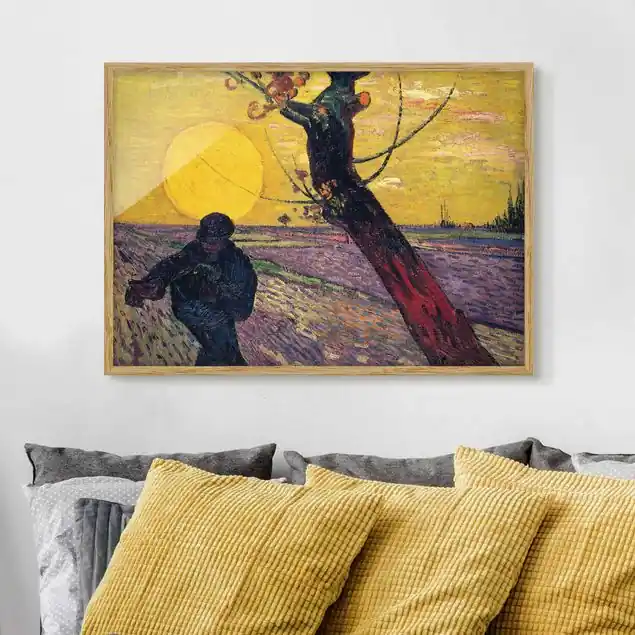 Aktuell Vincent van Gogh - Sämann                               Bild mit Rahmen - Querformat