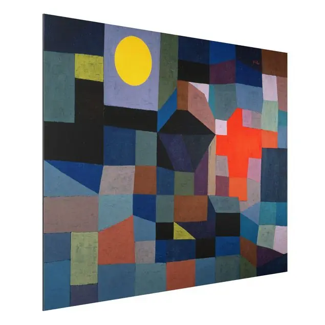 Aktuell Paul Klee - Feuer bei Vollmond Alu-Dibond Bild - Querformat 4:3
