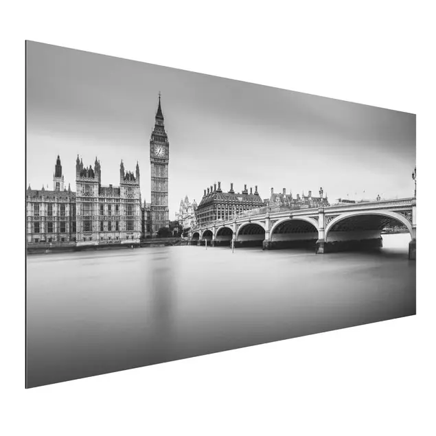 Neu Im Sortiment Westminster Brücke und Big Ben Alu-Dibond Bild - Querformat
