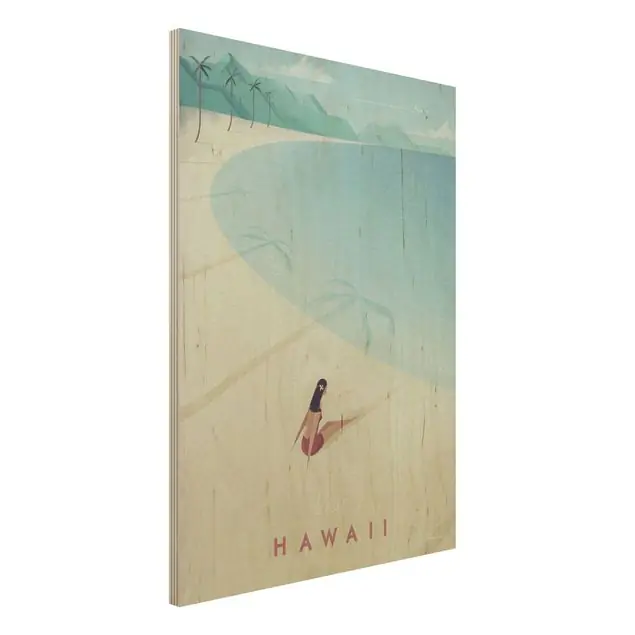 Reiseposter - Hawaii Holzbild - Hochformat 3:4 Solange Der Vorrat Reicht