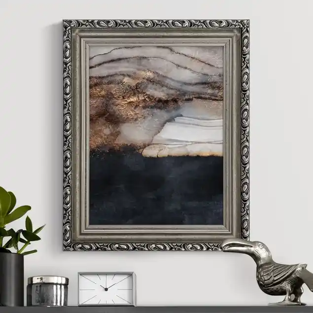 Goldener Marmor gemalt Gerahmtes Leinwandbild Kracherpreis