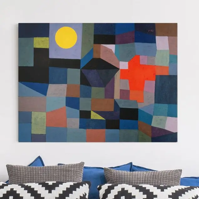 Paul Klee - Feuer bei Vollmond Leinwandbild – Canvas Sonderangebot