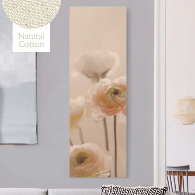 Zarter Strauch an Rosa Blüten                               Leinwandbild auf Canvas Natural Heißes Angebot
