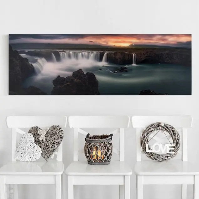 Zertifiziert Goðafoss Wasserfall in Island Leinwandbild – Canvas