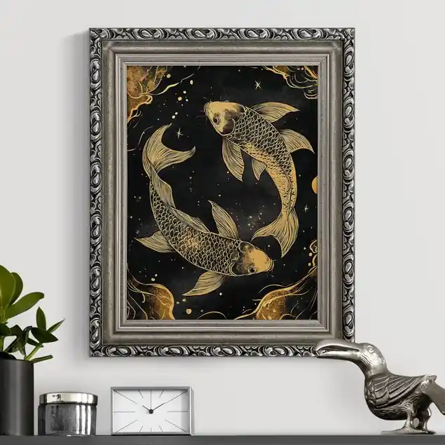Must-Have Fische Sternzeichen Gerahmtes Leinwandbild