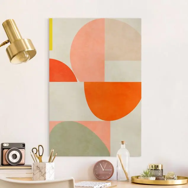 Geprüft Bunte Bauhaus Abstraktionen Leinwandbild – Canvas