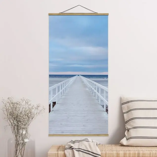 Brücke in Schweden Stoffbild - Hochformat Highlight