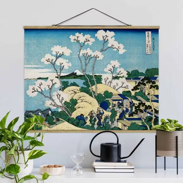 Wochenendangebot Katsushika Hokusai - Der Fuji von Gotenyama                               Stoffbild - Querformat