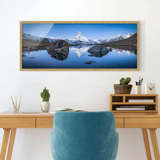 Stellisee vor dem Matterhorn Bild mit Rahmen Mega-Angebot