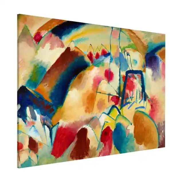 Abverkauf Wassily Kandinsky - Landschaft mit Kirche                               Magnettafel - Querformat 4:3
