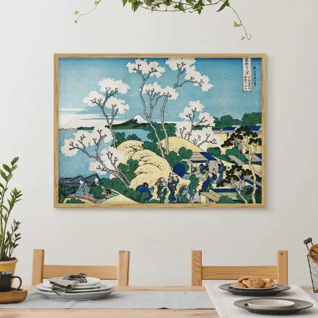 Zertifiziert Katsushika Hokusai - Der Fuji von Gotenyama                               Bild mit Rahmen - Querformat
