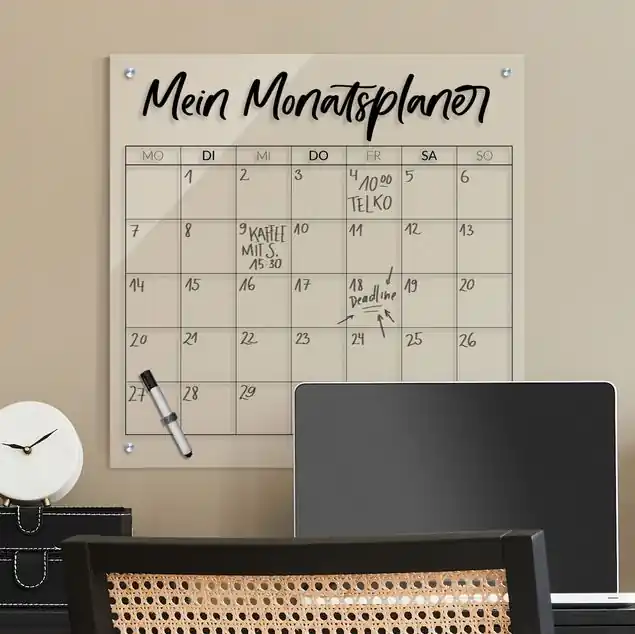 Abverkauf Memoboard Familienplaner Monatsplaner Wunschtext                               Familienplaner