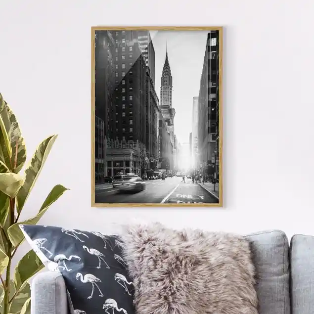 Kostenloser Versand Lebhaftes New York Bild mit Rahmen