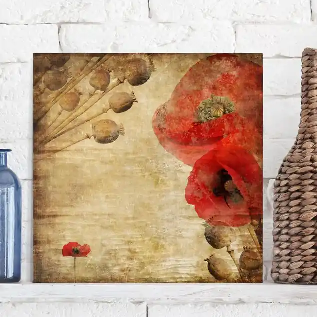 Zertifiziert Poppy Flower                               Leinwandbild – Canvas