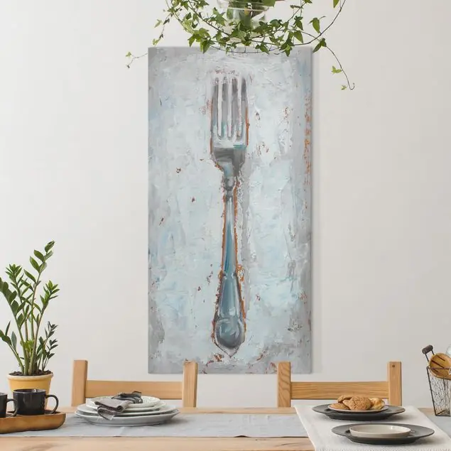 Direktkauf Impressionistisches Besteck - Gabel Leinwandbild – Canvas