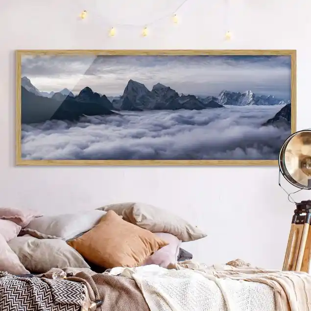 Wolkenmeer im Himalaya Bild mit Rahmen - Panorama Bestseller