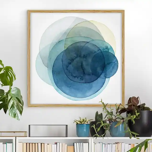 Mega-Angebot Urknall - blau Bild mit Rahmen - Quadrat