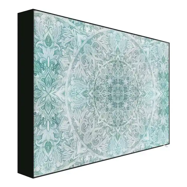 Mandala Aquarell Ornament Muster Türkis Akustik-Wechselbild Online Kaufen