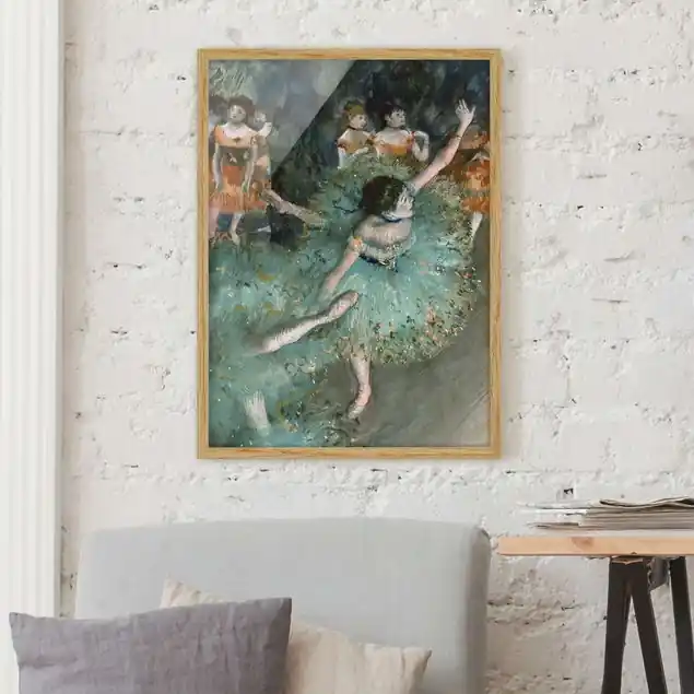 Gratis Versand Edgar Degas - Tänzerinnen in Grün Bild mit Rahmen - Hochformat