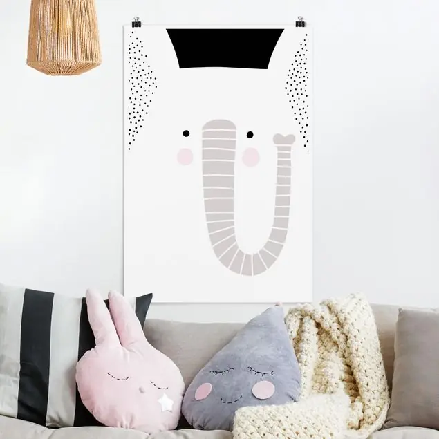 Abverkauf Tierpark mit Mustern - Elefant                               Poster - Hochformat