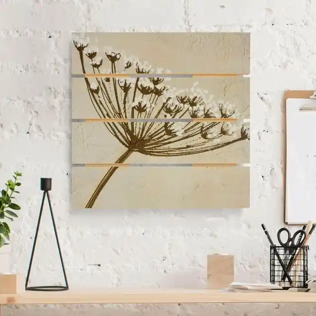 Wochenendangebot Wildflower Holzbild Plankenoptik - Quadrat