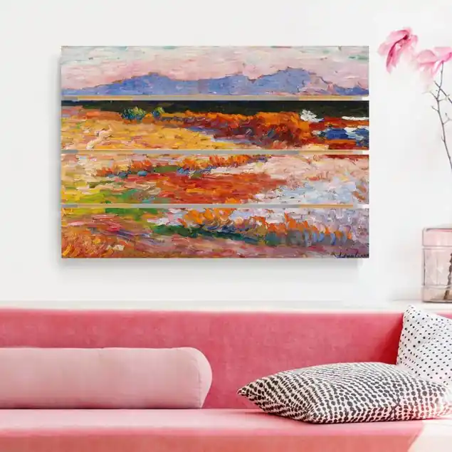 Alexej von Jawlensky - Mittelmeer bei Marseille Holzbild Plankenoptik - Querformat Sonderaktion