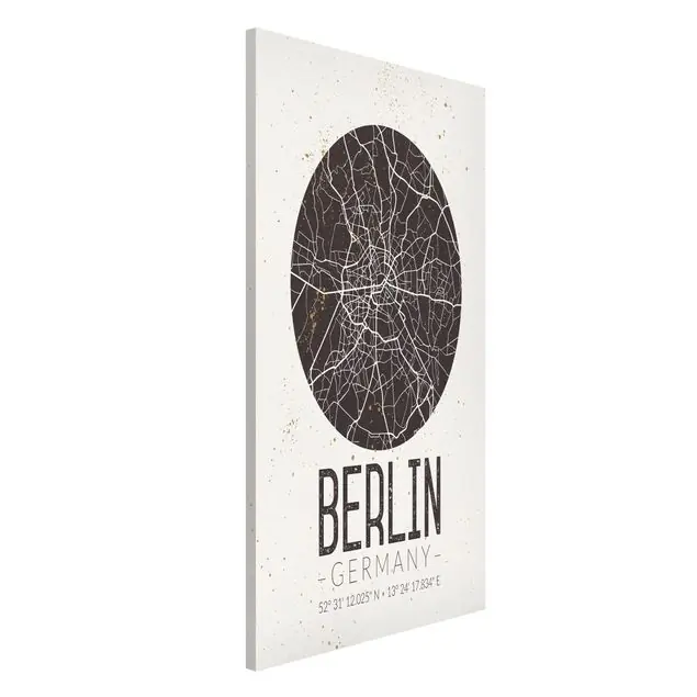 Aktuell Stadtplan Berlin - Retro Magnettafel - Hochformat 3:4