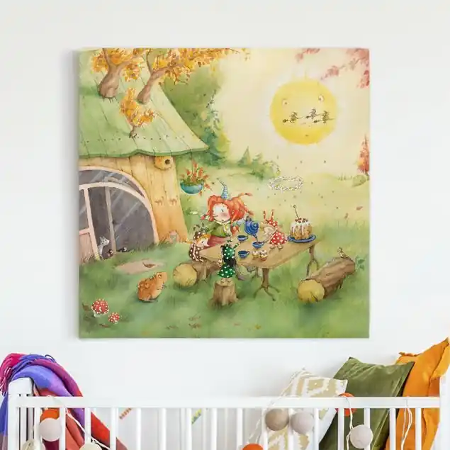 Wochenendangebot Frida die kleine Waldhexe - Frida frühstückt                               Leinwandbild – Canvas