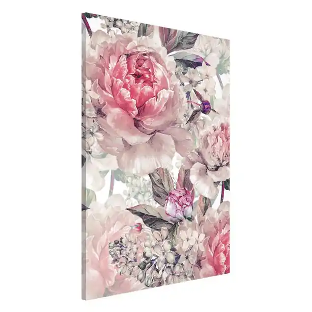 Zartes Aquarell Pfingstrosen Muster                               Magnettafel Sofort Bestellen