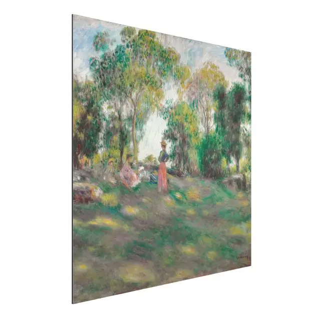 Abverkauf Auguste Renoir - Landschaft mit Figuren                               Alu-Dibond Bild - Quadrat