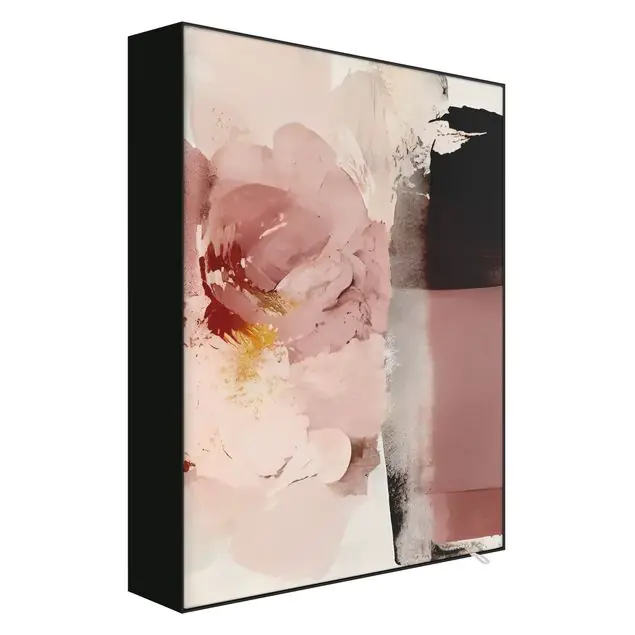 Abstrakte Blume Rosa                               Akustik-Wechselbild Must-Have