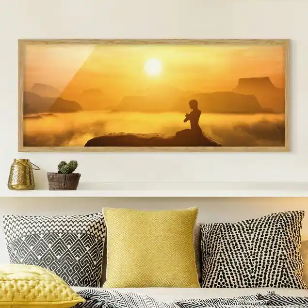 Yoga Meditation                               Bild mit Rahmen - Panorama Sonderangebot
