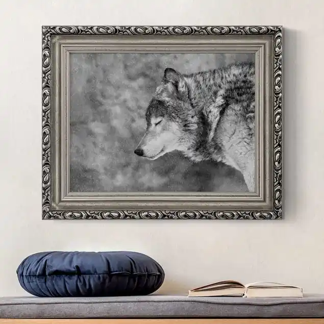 Winter Wolf                               Gerahmtes Leinwandbild Mega-Angebot