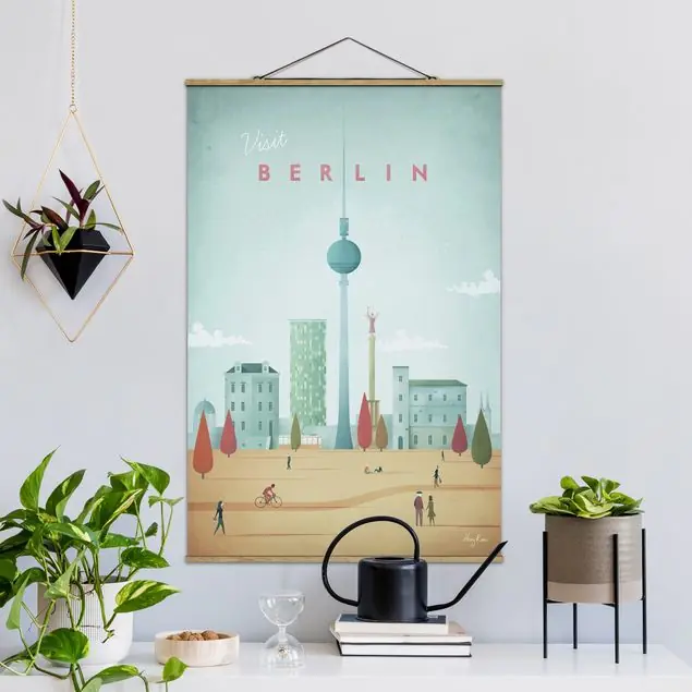 Zertifiziert Reiseposter - Berlin                               Stoffbild - Hochformat